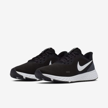 Nike Revolution 5 - Női Túracipő - Fekete/Sötét Szürke/Fehér